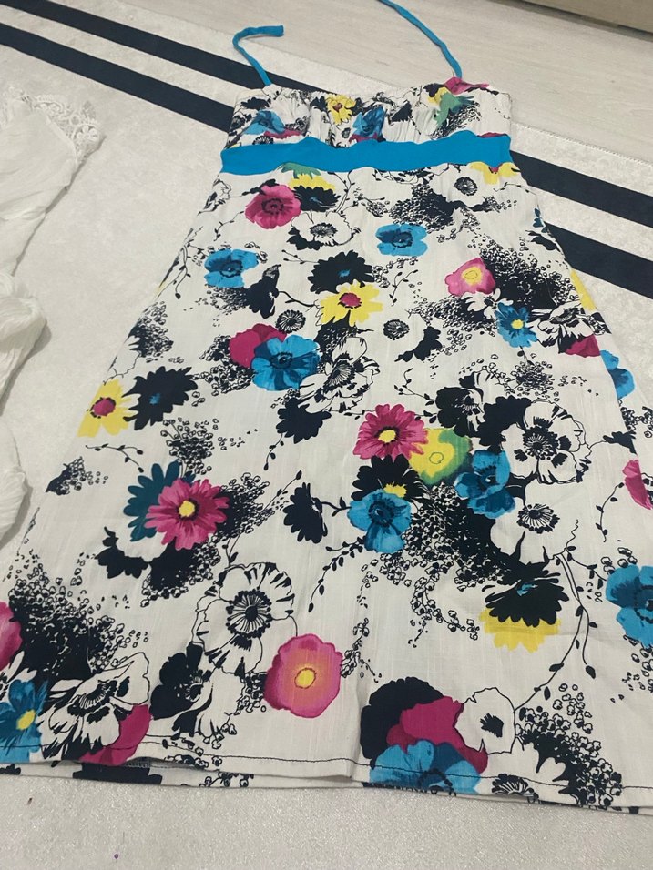 Çiçek Desenli Renkli Mutfak Önlüğü - Görsel 3