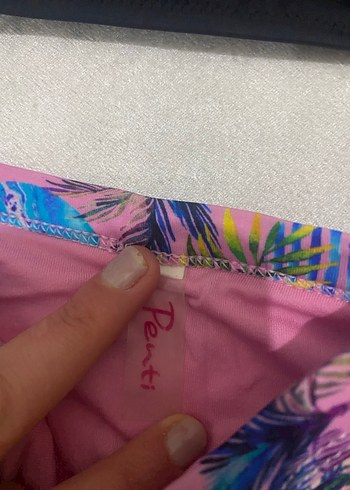 Pembe Tropikal Desenli Yüksek Bel Bikini Altı - Görsel 3