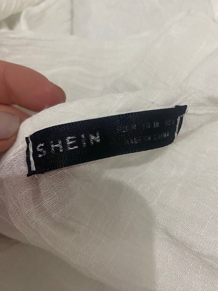 Dantel Detaylı Beyaz Uzun Keten Elbise - Görsel 5