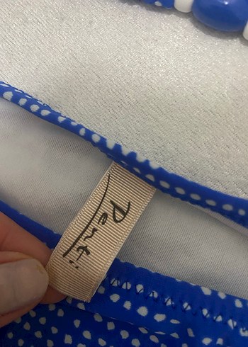 Mavi Boncuklu İpli Mini Bikini - Görsel 3