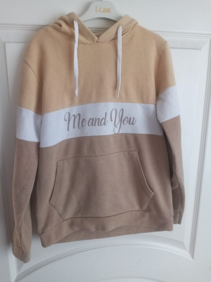 Bej Kapüşonlu çocuk Sweatshirt - Görsel 2