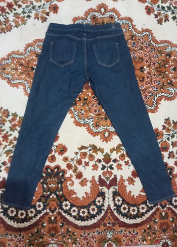 Kadın Koyu Mavi Dar Kesim Fermuarlı Kot Pantolon - Görsel 2