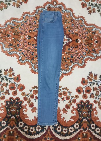 Mavi Bağlama Desenli Kadın Denim Pantolon - Görsel 3