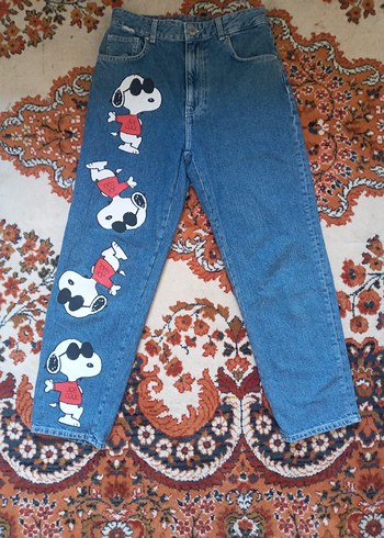 Bershka snopy desenli kot pantolon - Görsel 3