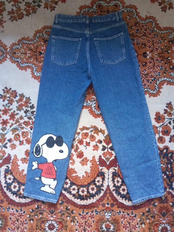 Bershka snopy desenli kot pantolon - Görsel 2