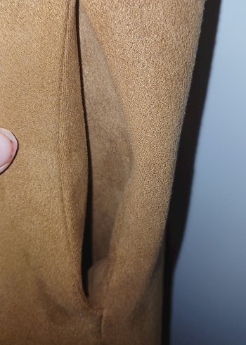 Kahverengi Süet Kürklü Uzun Kadın Yelek - Görsel 4