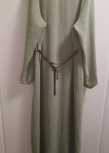 açıkyeşil uzun kollu elbise - Görsel 4