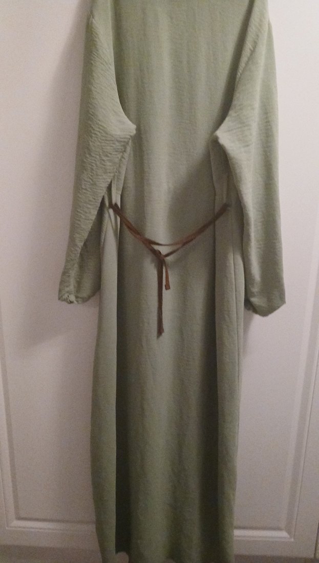 açıkyeşil uzun kollu elbise - Görsel 4