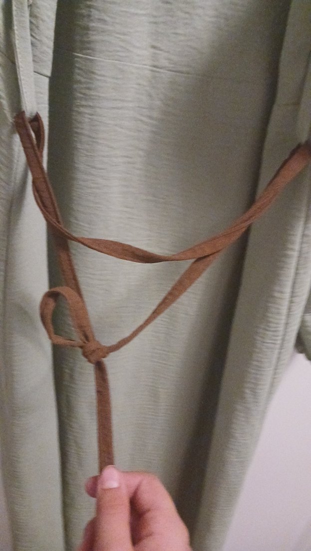 açıkyeşil uzun kollu elbise - Görsel 5