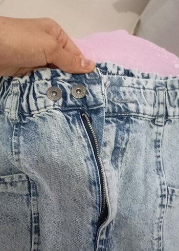 Kadın Mavi Denim Midi Bol Kesim Jean - Görsel 5