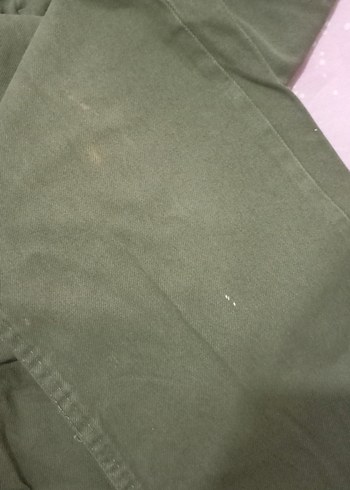 Düğmeli Yeşil Kadın Midi Boy Bol Kot Pantolon - Görsel 7