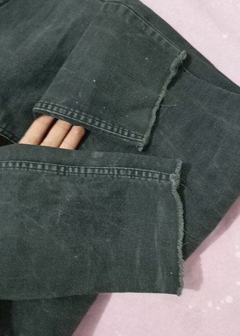 Gri Kadın Denim Midi Boy Pantolon - Görsel 5