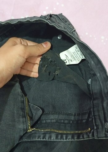 Gri Kadın Denim Midi Boy Pantolon - Görsel 4