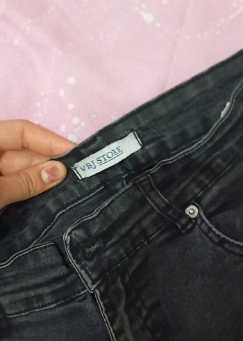 Gri Kadın Denim Midi Boy Pantolon - Görsel 2