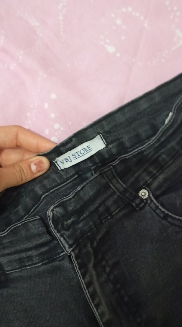 Gri Kadın Denim Midi Boy Pantolon - Görsel 2