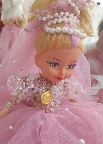 Pembe İnci Detaylı Pastel Bebek - Görsel 2