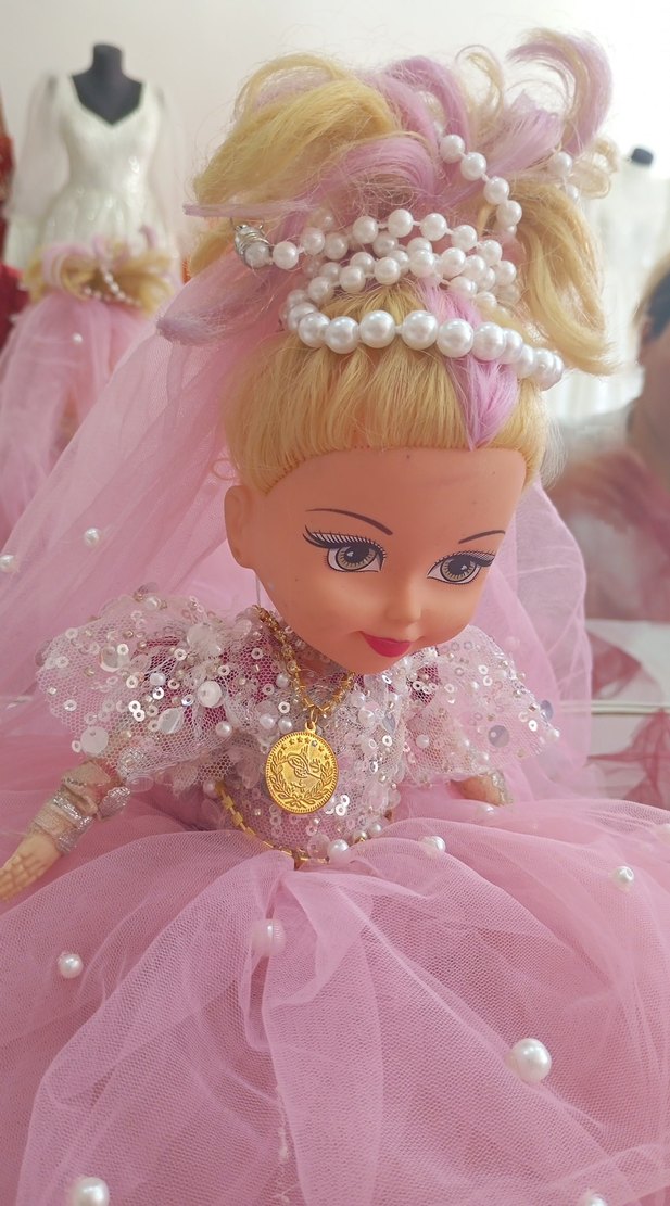 Pembe İnci Detaylı Pastel Bebek - Görsel 2