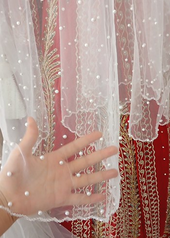 gelin duvağı boncuk detayı yeni - Görsel 3