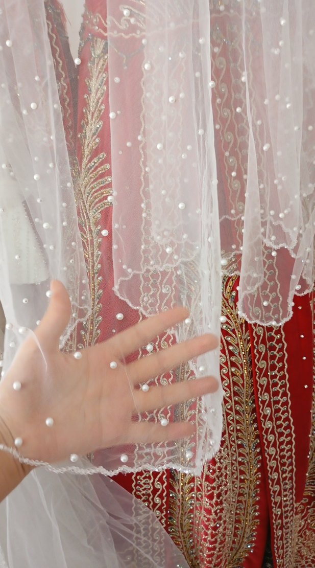 gelin duvağı boncuk detayı yeni - Görsel 3