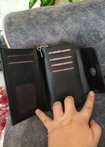 Kadın Siyah Deri Tokalı Cüzdan - Görsel 2