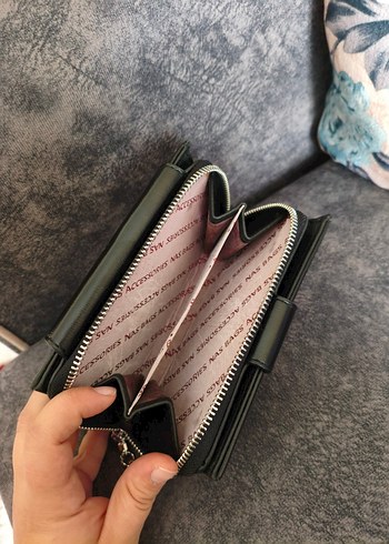 Kadın Siyah Deri Tokalı Cüzdan - Görsel 5