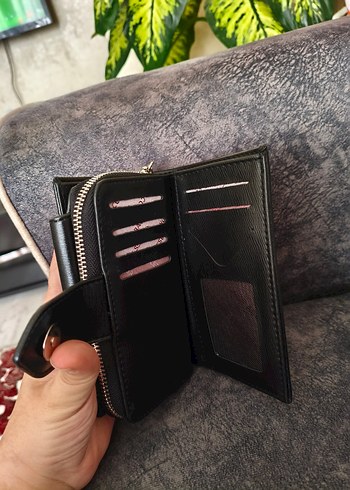 Kadın Siyah Deri Tokalı Cüzdan - Görsel 3