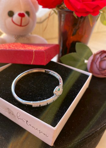 Gümüş yılan detaylı bileklik - Görsel 3