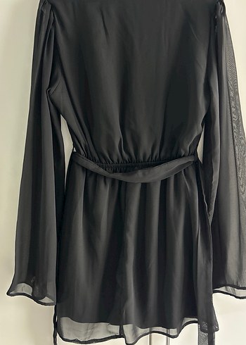 Siyah Uzun Kollu Kadın Elbise - Görsel 2