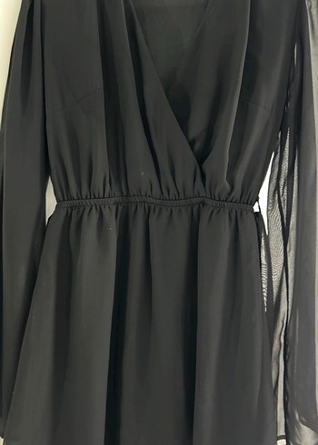 Siyah Uzun Kollu Kadın Elbise - Görsel 3