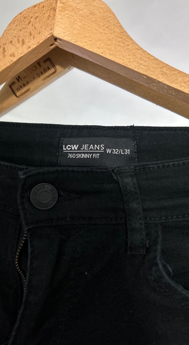 Düğmeli Siyah Erkek Denim Pantolon - Görsel 3