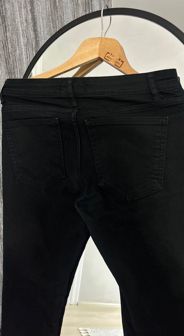 Düğmeli Siyah Erkek Denim Pantolon - Görsel 4