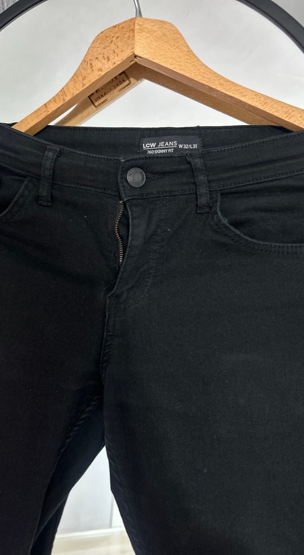 Düğmeli Siyah Erkek Denim Pantolon - Görsel 2