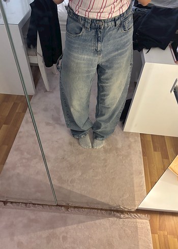 Bershka Acik Mavi Rahat Kesim Denim Baggy Jean