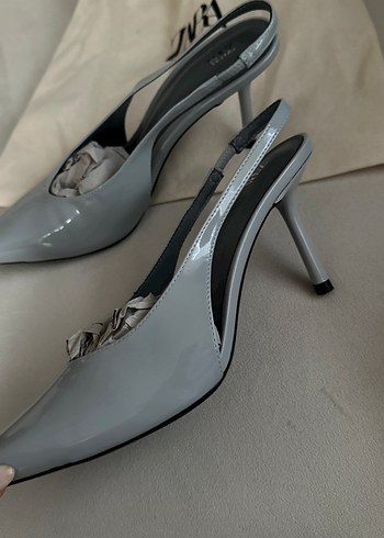 38 Beden Mavi Rugan Stiletto Kadın Ayakkabı