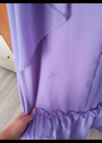 40 Beden mor Renk Mor Uzun Kollu Salaş abiye