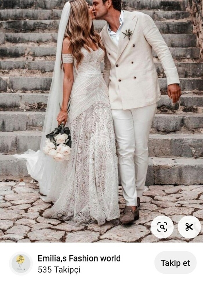 Bohem gelinlik,dış çekim elbisesi - Görsel 2