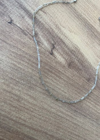 Diğer Bej Uzun Zincir Detaylı Minimalist Kadın Kolye