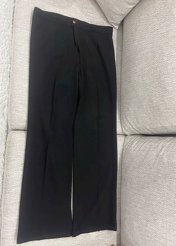 Kadın Siyah Dar Kesim Uzun Kumaş Pantolon - Görsel 3