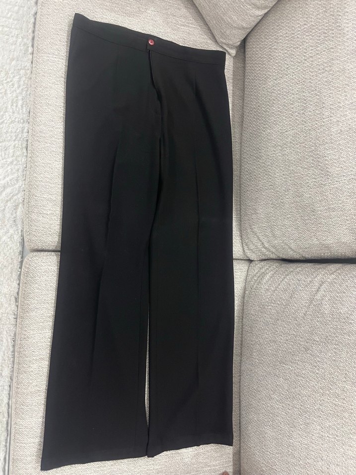 Kadın Siyah Dar Kesim Uzun Kumaş Pantolon - Görsel 3