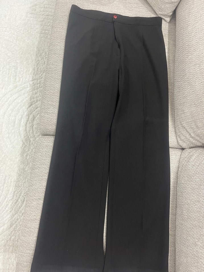 Kadın Siyah Dar Kesim Uzun Kumaş Pantolon - Görsel 2