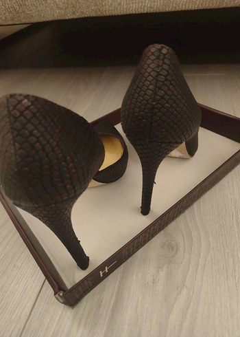 38 Beden mürdüm parıltılı Deri Yılan Desenli stiletto