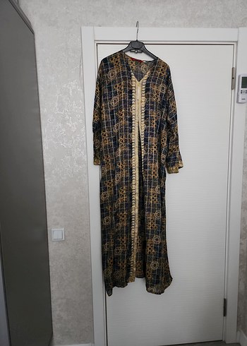 Uzun, Bol Kesim, Bağlama Desenli Bohem Elbise