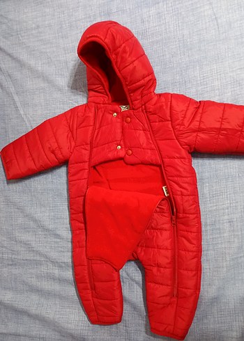 Bebek Kırmızı Fermuarlı Astronot Tulum - Görsel 3