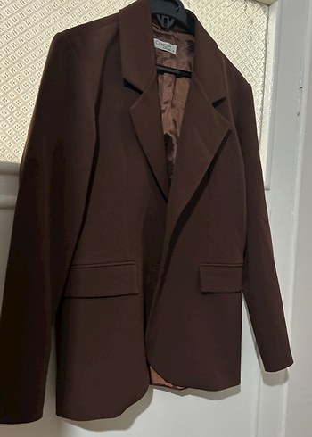 Diğer Düğmeli Kahverengi Kadın Blazer Ceket