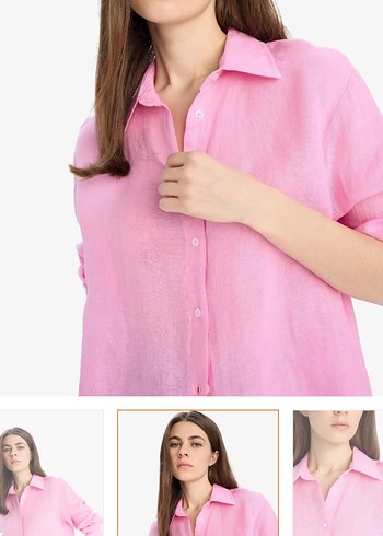 s Beden Defacto Pembe Oversize Gömlek