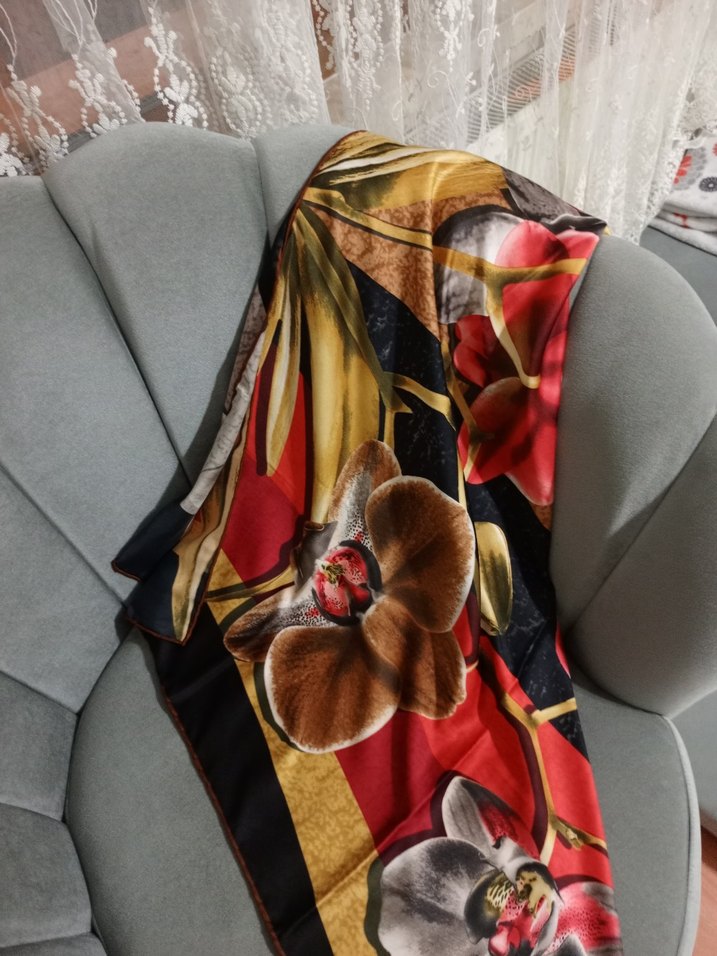 Çiçek Desenli Bohem Kadın eşarp - Görsel 2