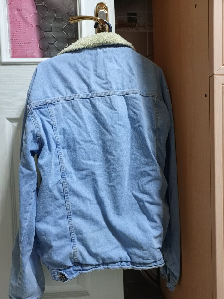 Düğmeli Mavi erkek Kot Ceket - Görsel 2