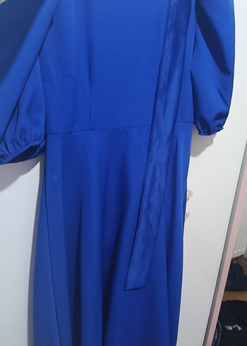 Saks Mavisi Abiye Elbise - Görsel 5