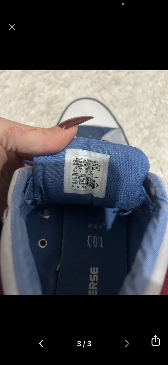 orijinal 
Mavi Gri Denim Kadın Converse Spor Ayakkabı - Görsel 3