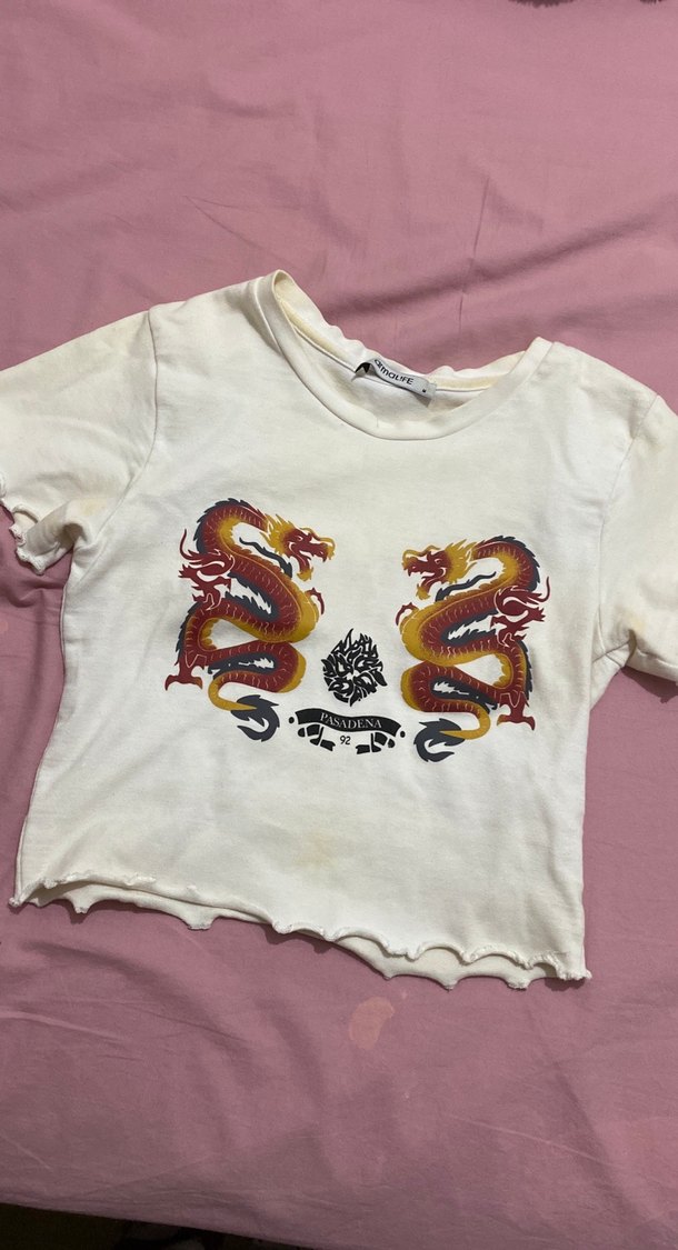 Kız Çocuk Beyaz Kısa Kollu Baskılı Tişört - Görsel 2